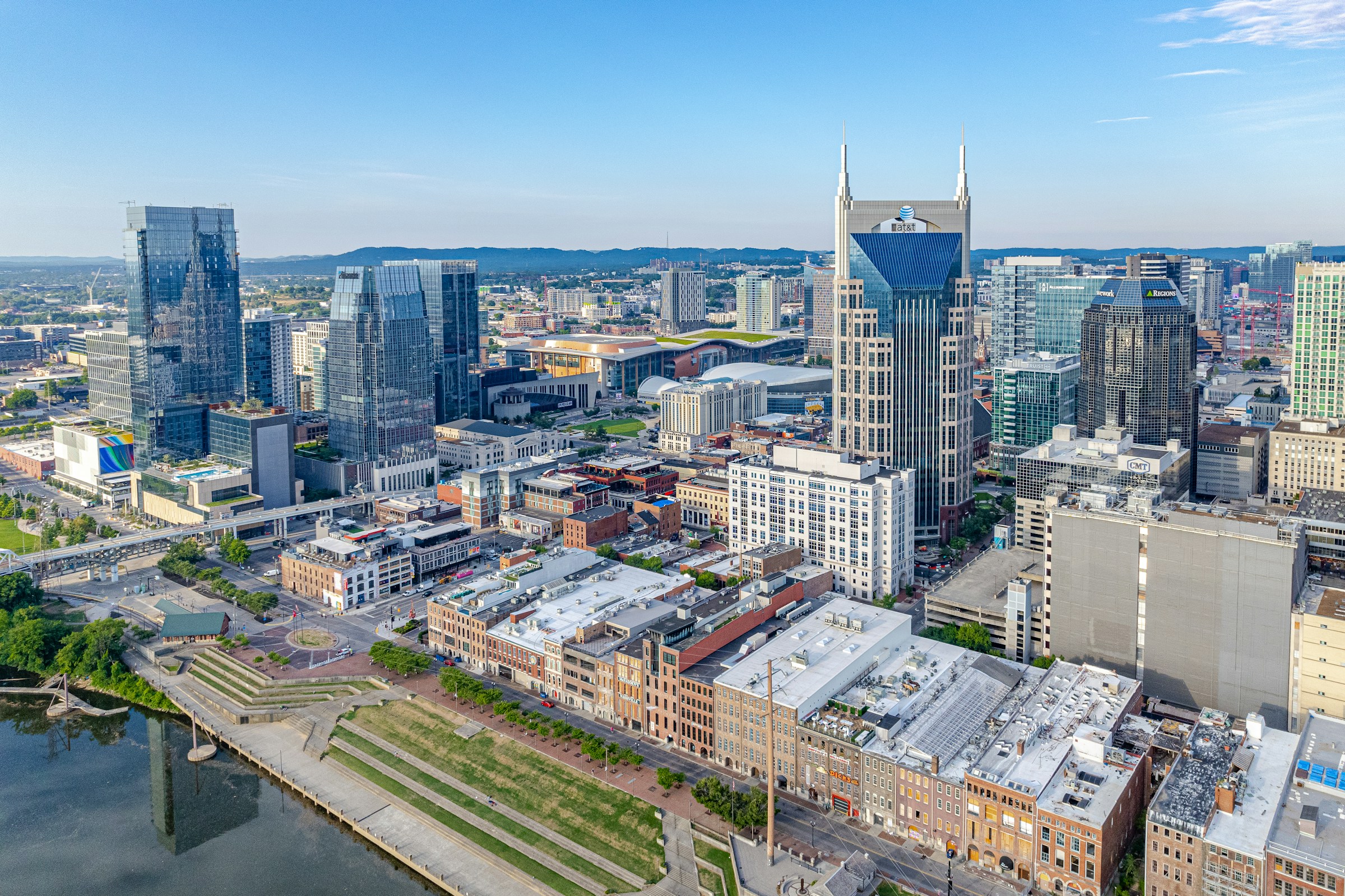 Nashville's downtown skyline and riverfront
